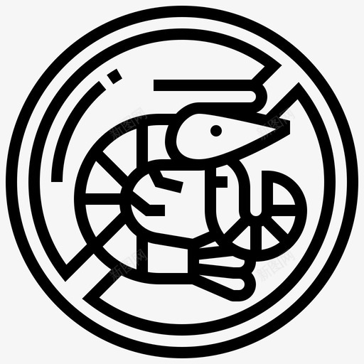 海鲜过敏标签图标svg_新图网 https://ixintu.com 标签 海鲜 素食 过敏