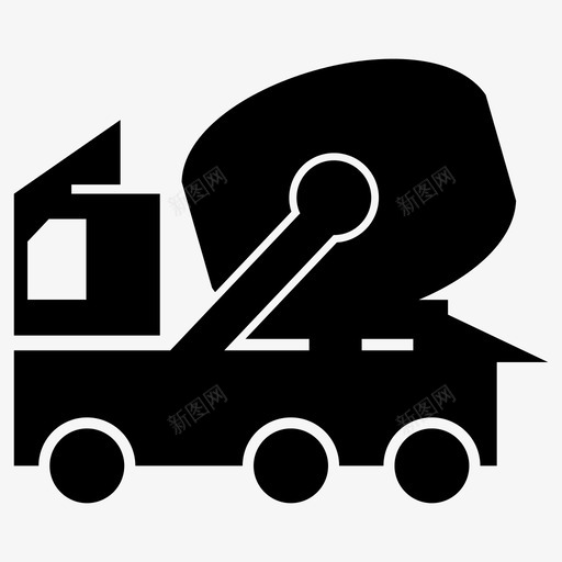 水泥搅拌车建筑工业图标svg_新图网 https://ixintu.com 工业 建筑 建筑工 搅拌 水泥 车水 车辆