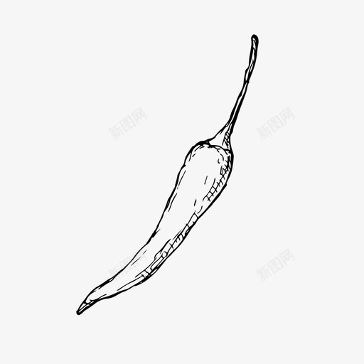 辣椒食物蔬菜图标svg_新图网 https://ixintu.com 素描 蔬菜 辣椒 食物