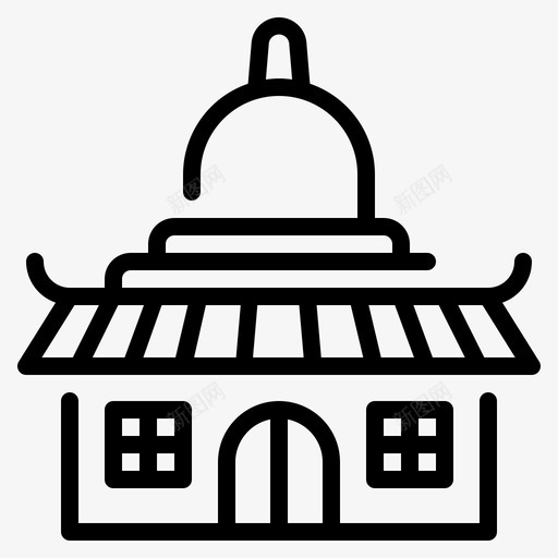 寺庙61号楼直线图标svg_新图网 https://ixintu.com 61号楼 寺庙 直线