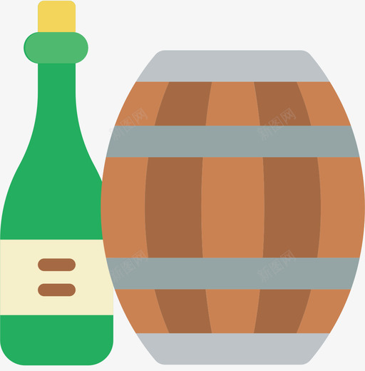 桶装葡萄酒8扁平图标svg_新图网 https://ixintu.com 扁平 桶装 葡萄酒