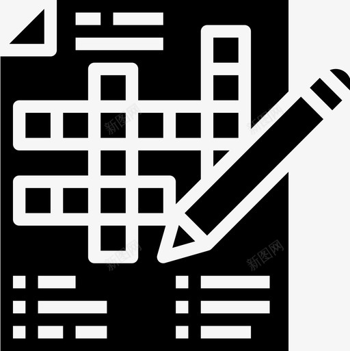 填字游戏业余爱好8填充图标svg_新图网 https://ixintu.com 业余爱好 填充 填字 游戏