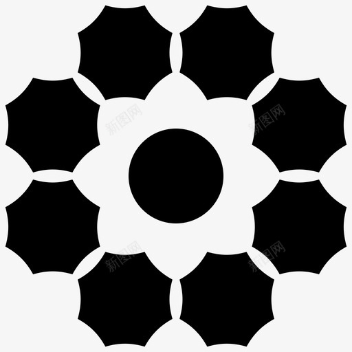 花牌花图案花纹身图标svg_新图网 https://ixintu.com 图标 图案 符号 纹身 线图 花牌 花纹 部落