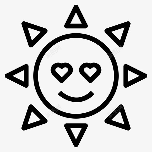 太阳夏季58直线型图标svg_新图网 https://ixintu.com 夏季 太阳 直线 线型