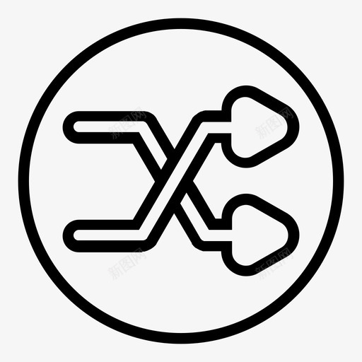 洗牌混音多媒体图标svg_新图网 https://ixintu.com 多媒体 洗牌 混音 随机 音乐