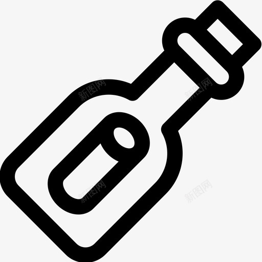 瓶子里的信息海盗47直线型图标svg_新图网 https://ixintu.com 信息 海盗 瓶子 直线 线型