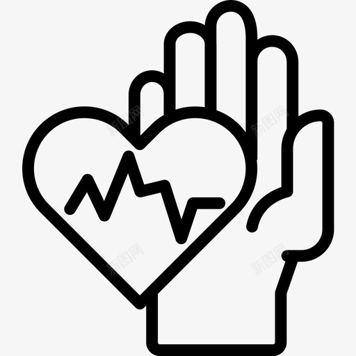 心率健康与健康2线性图标svg_新图网 https://ixintu.com 健康 心率 线性