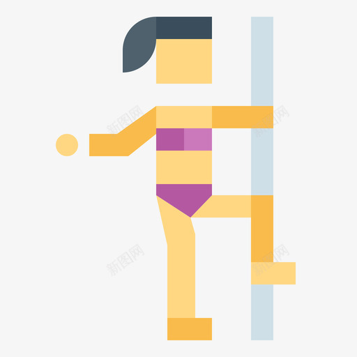 钢管舞舞2扁平舞图标svg_新图网 https://ixintu.com 扁平 钢管