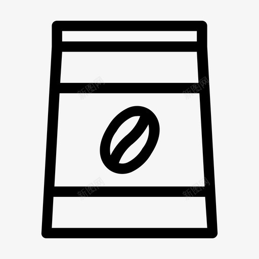 咖啡豆袋子种子图标svg_新图网 https://ixintu.com 咖啡店 咖啡豆 种子 袋子 轮廓