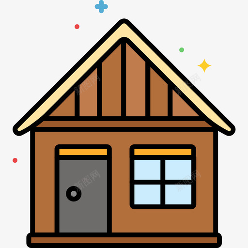 小屋野营128线性颜色图标svg_新图网 https://ixintu.com 小屋 线性 野营 颜色