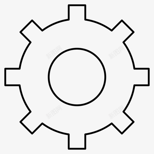 齿轮发动机工程图标svg_新图网 https://ixintu.com 业务 发动机 工程 细线 设置 齿轮