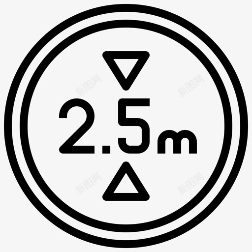 高度限制交通标志27线形图标svg_新图网 https://ixintu.com 交通标志 线形 限制 高度