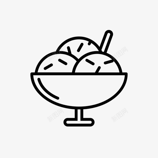 冰淇淋勺美味洒图标svg_新图网 https://ixintu.com 冰淇淋 卡路里 甜点 美味