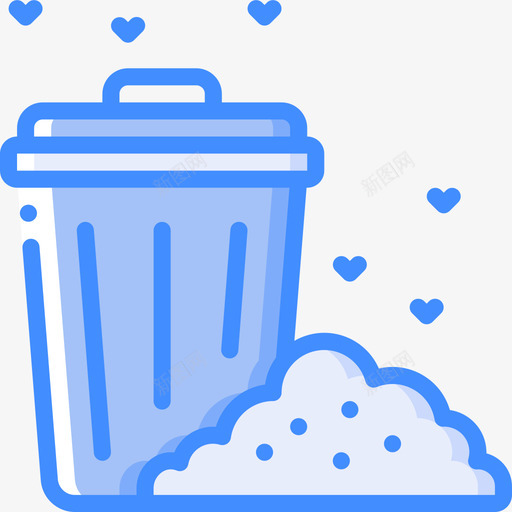 垃圾箱垃圾6蓝色图标svg_新图网 https://ixintu.com 垃圾 垃圾箱 蓝色