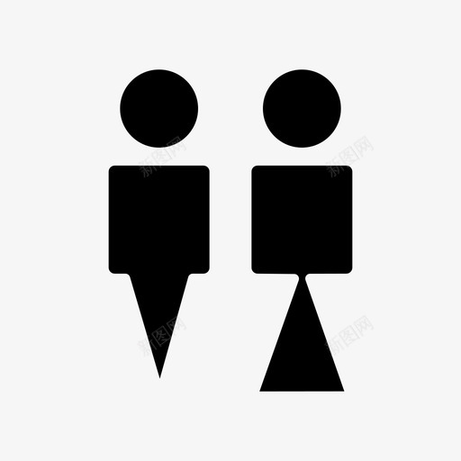 厕所浴室男人图标svg_新图网 https://ixintu.com 厕所 女人 浴室 男人