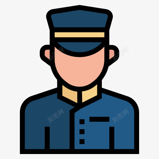 门卫工作和职业3线性颜色图标svg_新图网 https://ixintu.com 工作 线性 职业 门卫 颜色