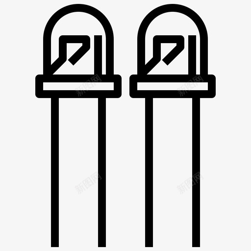 Led电子元件2线性图标svg_新图网 https://ixintu.com 电子元件 电子元件图 线性