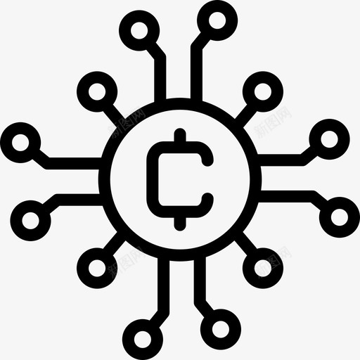 加密货币币区块链金融图标svg_新图网 https://ixintu.com 加密 区块 货币 金融