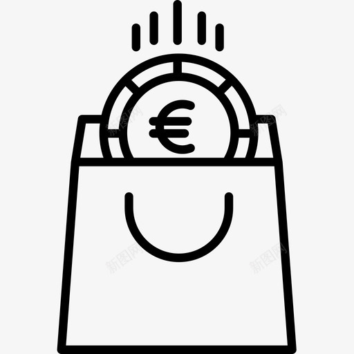 购物袋金融116直线型图标svg_新图网 https://ixintu.com 直线 线型 购物袋 金融