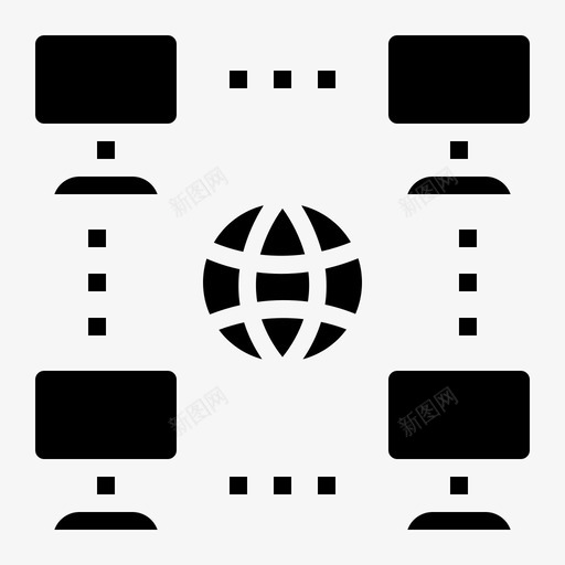 网络连接交易图标svg_新图网 https://ixintu.com 交易 办公 实盘 网络 连接