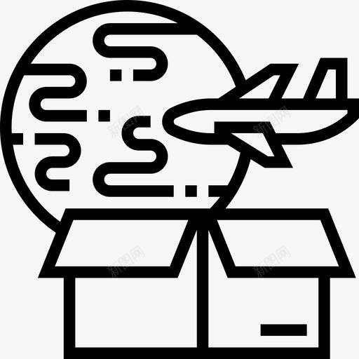 全球交付88直线图标svg_新图网 https://ixintu.com 交付 全球 直线