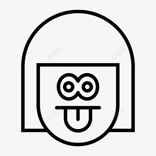 女孩表情脸图标svg_新图网 https://ixintu.com 1行 女孩 眩晕 舌头 表情