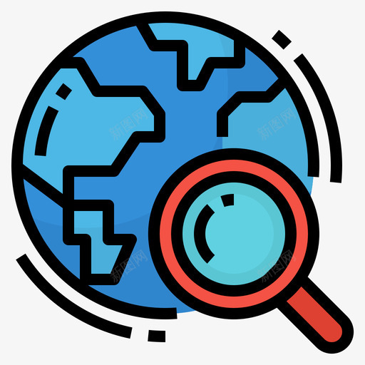 搜索在线课程3线颜色图标svg_新图网 https://ixintu.com 在线 搜索 课程 颜色