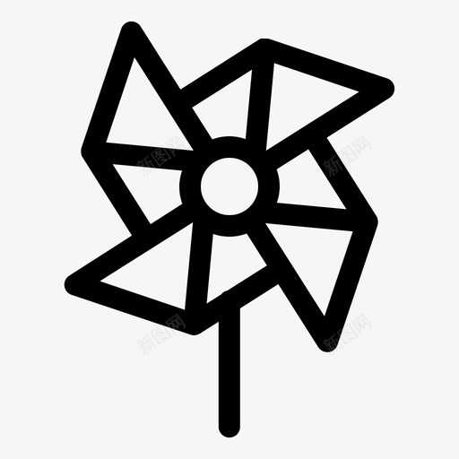 风车可爱孩子图标svg_新图网 https://ixintu.com 可爱 婴儿 孩子 玩具 轮廓 风车
