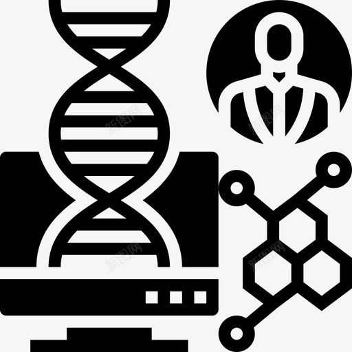Dna生物技术3字形图标svg_新图网 https://ixintu.com Dna 字形 生物技术