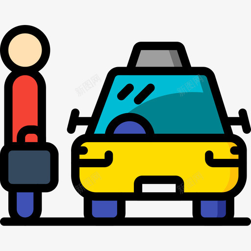 出租车96号机场线性颜色图标svg_新图网 https://ixintu.com 96号 出租车 机场 线性 颜色