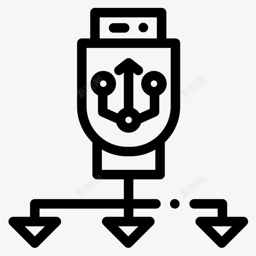 Usb端口通信152线性图标svg_新图网 https://ixintu.com 端口 线性 通信 通信线