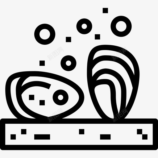 牡蛎海鲜直系图标svg_新图网 https://ixintu.com 海鲜 牡蛎 直系