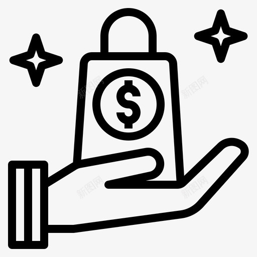 包生活方式人图标svg_新图网 https://ixintu.com 商店 大纲 生活方式 购买 购物 销售
