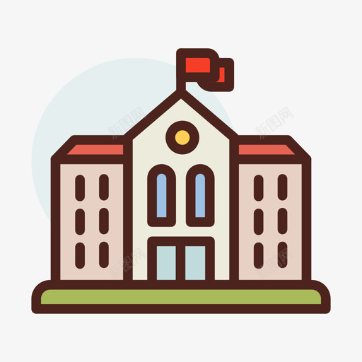 学校118学校线性颜色图标svg_新图网 https://ixintu.com 学校 线性 颜色