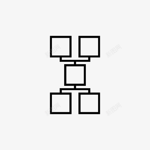 网络支架连接图标svg_新图网 https://ixintu.com 工作流 支架 方形 系统 网络 连接