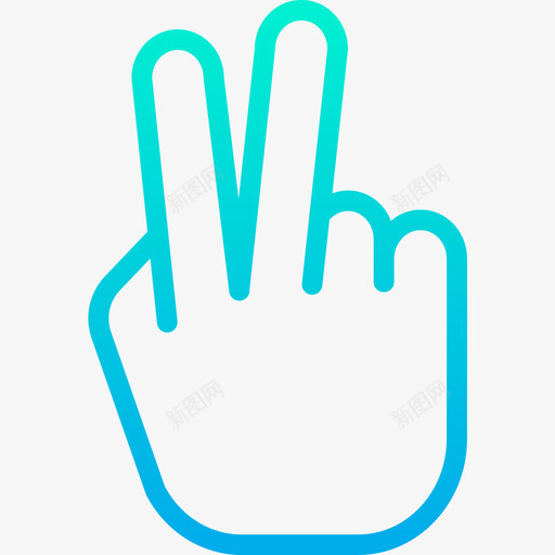 胜利手势8渐变图标svg_新图网 https://ixintu.com 手势 渐变 胜利