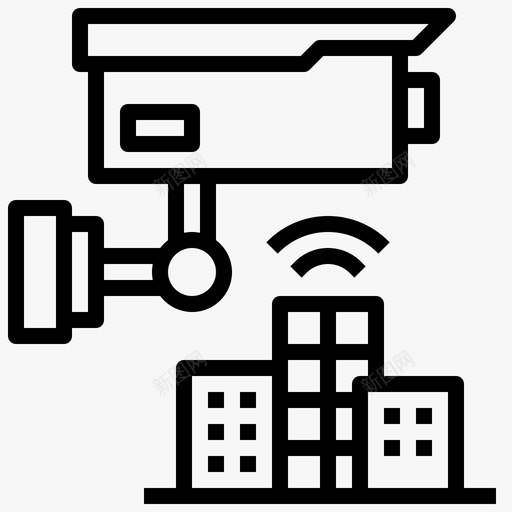 闭路电视电子保安图标svg_新图网 https://ixintu.com 保安 城市 智能 电子 监控 闭路电视