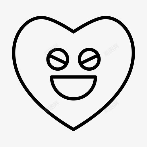 心表情爱图标svg_新图网 https://ixintu.com 心形 情人节 笑脸 表情