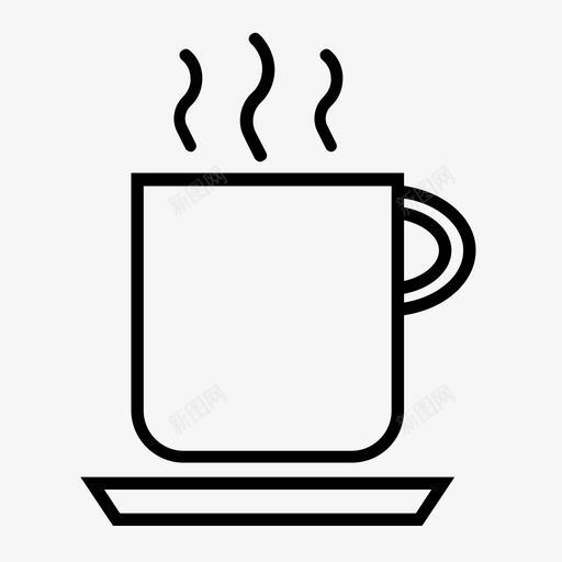 马克杯咖啡杯子图标svg_新图网 https://ixintu.com 咖啡 杯子 热饮 菜单 食物 马克