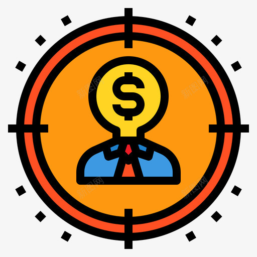 目标商业和金融8线性颜色图标svg_新图网 https://ixintu.com 商业 目标 线性 金融 颜色