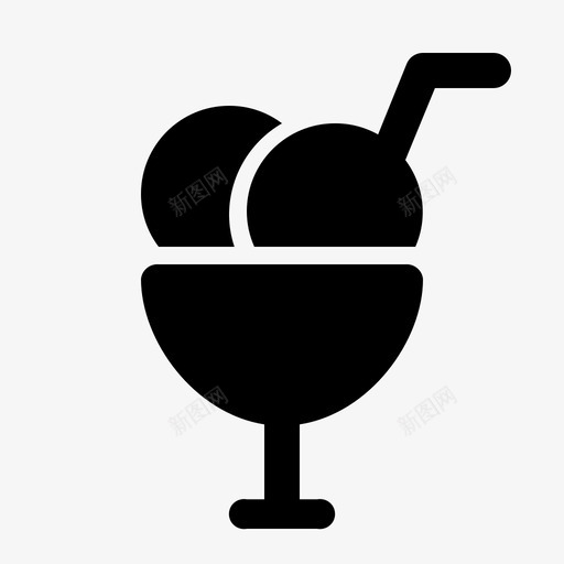 冰淇淋饮料列表图标svg_新图网 https://ixintu.com 冰淇淋 列表 固体 圣代 菜单 餐厅 饮料