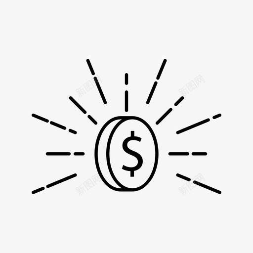 硬币慈善捐赠图标svg_新图网 https://ixintu.com 光芒 慈善 捐赠 硬币 金钱