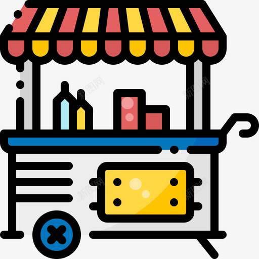 食品车嘉年华52线性颜色图标svg_新图网 https://ixintu.com 嘉年华 线性 颜色 食品