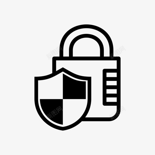 锁挂锁隐私图标svg_新图网 https://ixintu.com 安保 安全 挂锁 隐私保护