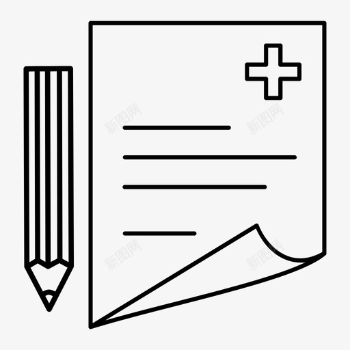 病历健康处方图标svg_新图网 https://ixintu.com 健康 处方 病历