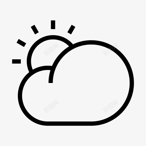 多云天气预报太阳图标svg_新图网 https://ixintu.com 图标 基本 多云 天气 天气预报 太阳 晴天