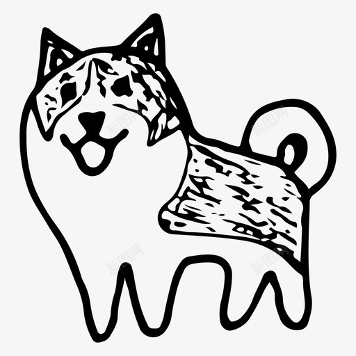 狗品种哈士奇图标svg_新图网 https://ixintu.com 品种 哈士奇 宠物 手绘