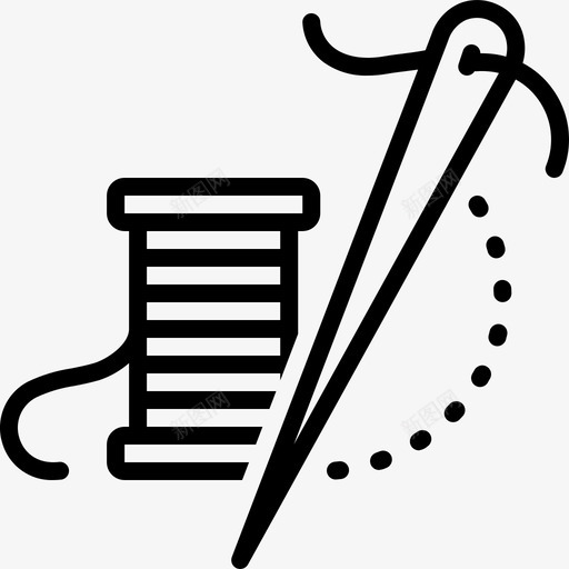 线针服装制作刺绣图标svg_新图网 https://ixintu.com 制作 刺绣 服装 线针 缝纫
