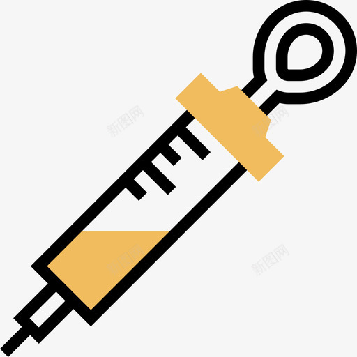 注射器医用162黄色阴影图标svg_新图网 https://ixintu.com 医用 注射器 阴影 黄色