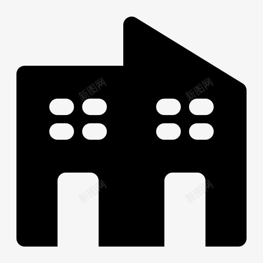 办公楼公寓酒店图标svg_新图网 https://ixintu.com 公寓 办公楼 商业 城镇 管理 酒店